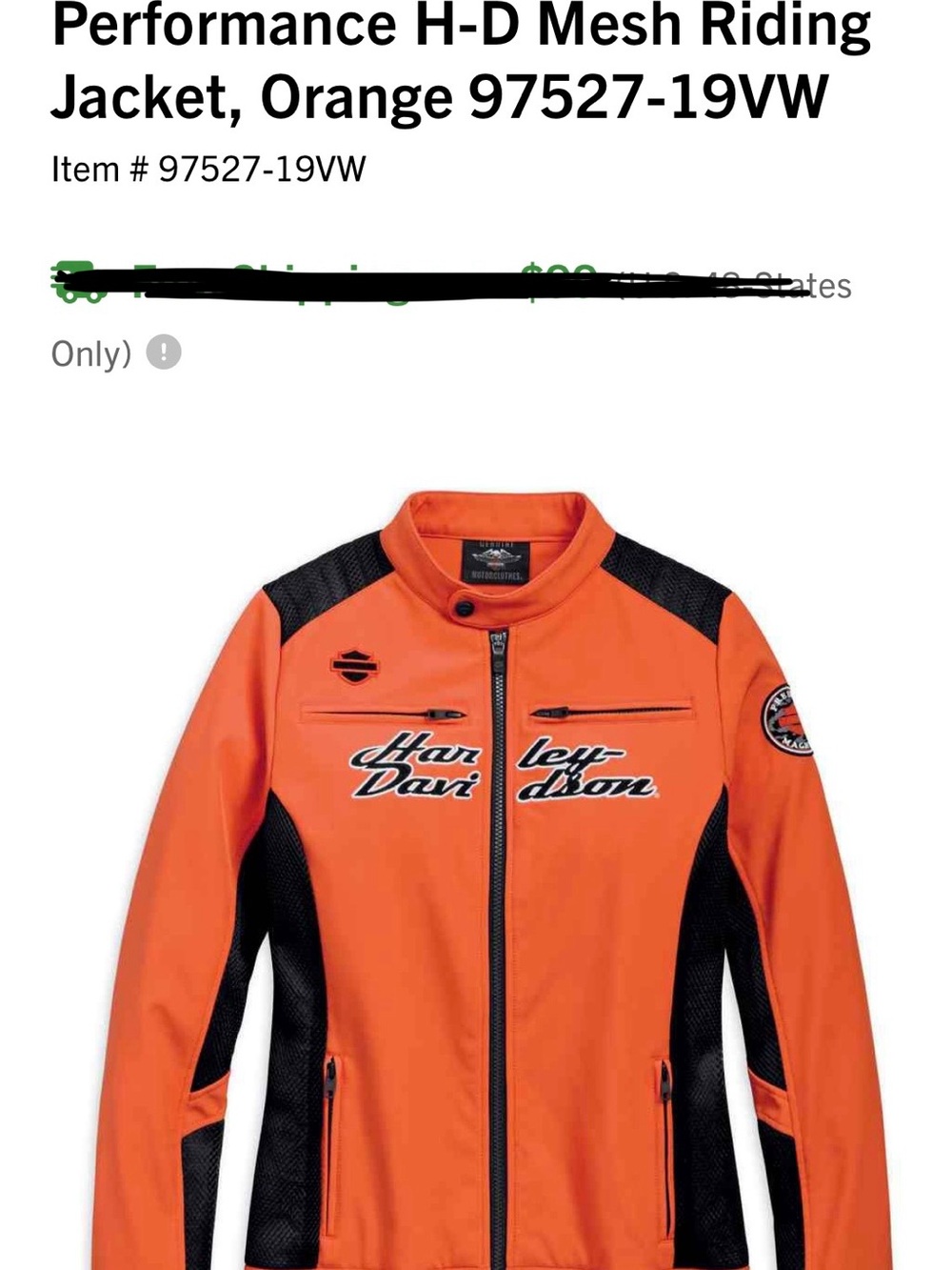 Harley-Davidson Orange and Black Mesh Riding Jacket